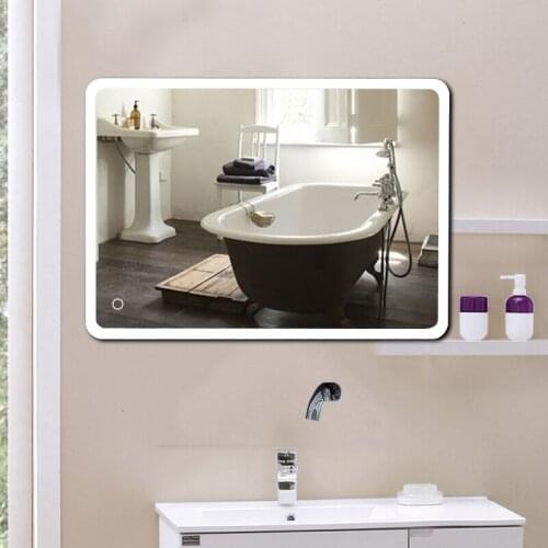 Hot Sales 60x80cm 50x70cm 120x70cm Smart Rectangular Bathroom Mirror High Quality Refection LED Bathroom Mirror Dropshipping HWC