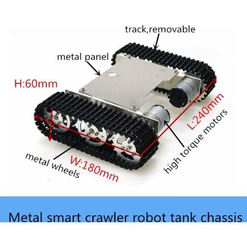3KG Load Metal Smart Crawler Robot Tank Chassis Kit 2pcs High Torque 12V DC Motor Aluminum Alloy Wheel DIY Unassembled Education