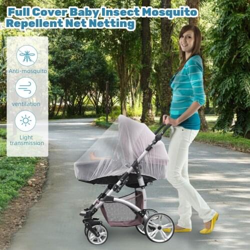 2PCS Universal Full Cover Baby Insect Mosquito Repellent Net Netting with Elastic Band for Stroller Carriage Crib
