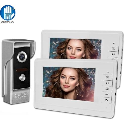 Video Intercom Doorbell 7''TFT Color Wired Video Door Phone System for Home Indoor Monitor 700TVL Outdoor Camera IR Night Vision