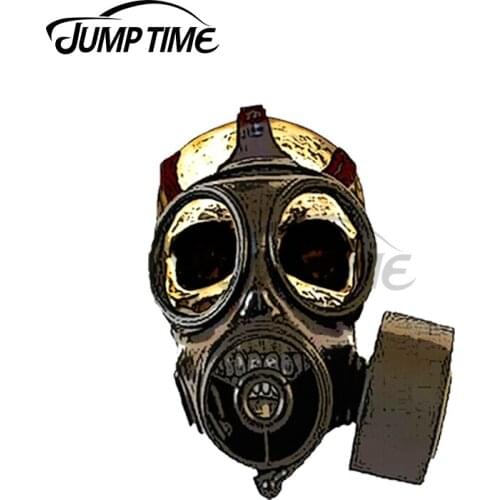 Jump Time 13 x 10.6cm For Gas mask Skull Motorcycle Car Stickers Custom Printing Fine Decal Waterproof Car Accessories
