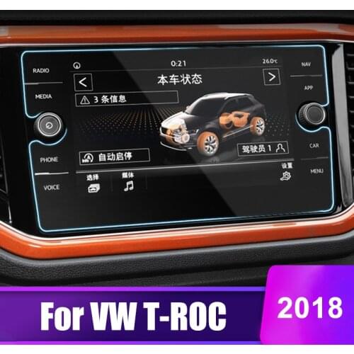 For Volkswagen VW T-ROC T ROC 2018 TROC Tempered Glass Car Navigation Screen Protector LCD Display Film Sticker Accessories
