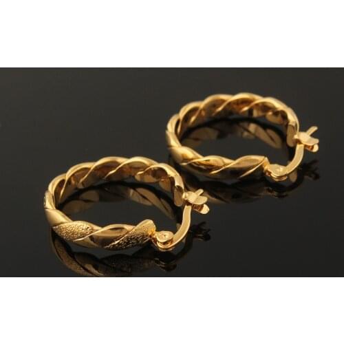 High Quality Earrings For Women Party Beautiful decoration Gold Color Winding Hoop Earrings Fashion Jewelry