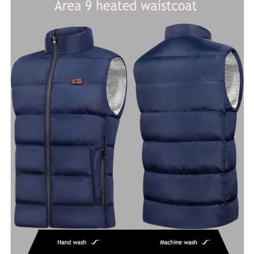 Heated Vest Usb Couples Smart Area 9 Double Switch Control Front And Back Winter Mens Jacket Washable Size S-4XL Tactical Vest