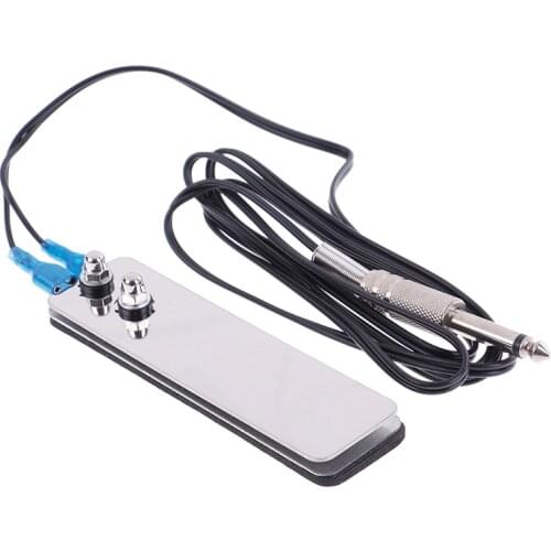 1PCS Mini Stainless Steel Foot Pedal Switch Controller Tattoo Power Supply Machine Footswitch Clip Cord Tattoo Accessory Tools