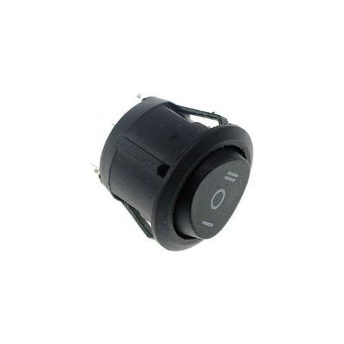 10Pcs Black Button 3Pin ON-OFF-ON 3Position 6A/10A SPST Round Rocker Boat Switch
