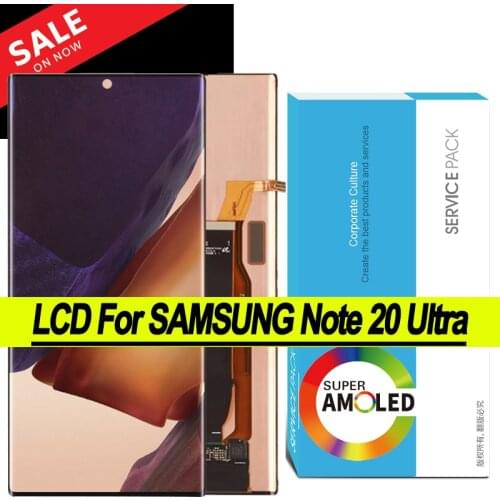 100% Original 6.9'' Display + frame for Samsung Galaxy Note 20 Ultra 5G N986F N986B LCD Touch Screen Repair Parts + Service Pack