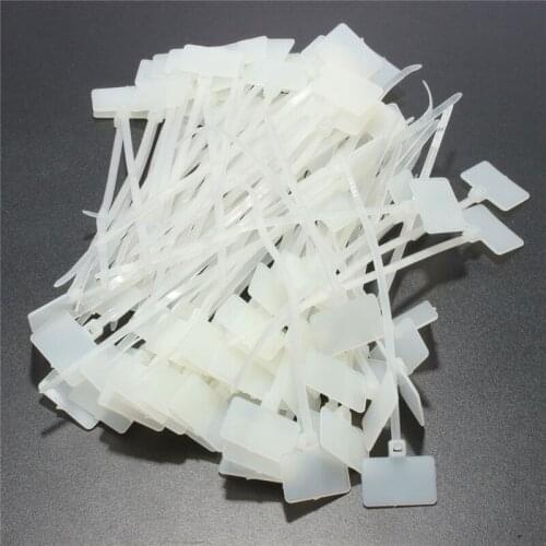 100Pcs Zip Ties Write Wire Power Cable Label Mark Tag Nylon Self-Locking Tie Network Cable Marker Cord Wire Strap Zip