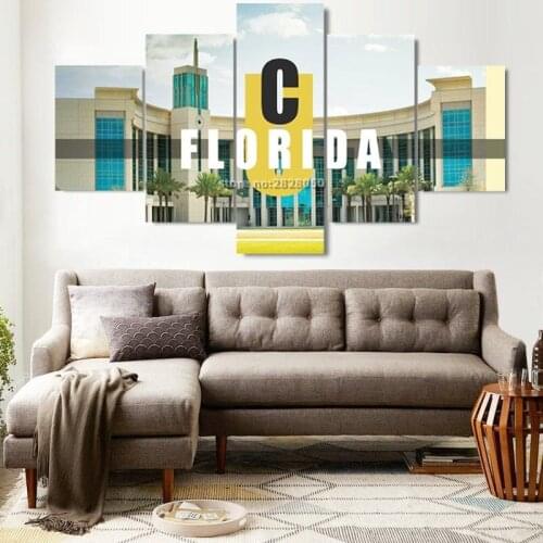5 Pieces/set HD Florida City Buildings Painting On Canvas Painting Wall Art Pictures for Home Decoration Living Room Unframed