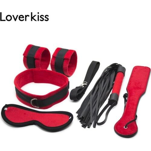 Loverkiss 5pcs/kit Comfortable Sex Adult Games Trainer Sex Bdsm Bondage Slave Sex Toys Set,Sex Bondage Set,Fetish Bdsm Set