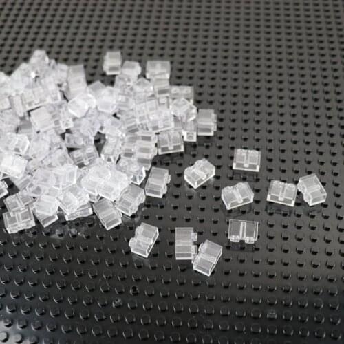 50PCS DIY Kids Toy Clear Building Bricks Blocks Set Brick 1 X 2 Educational Construction Toys Blocks 3004 Transparent Color
