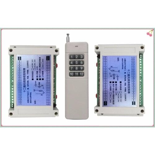 DC12V 12CH 10A RF Wireless Remote Control Relay Switch light /lamp/ window/Garage Door shutters projection screen for Smart home