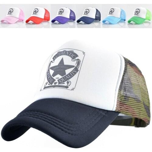 Mens Summer Mesh Baseball Cap Male Hip Hop Sunhat For Women Camouflage Stitching Color Five-pointed Star Print