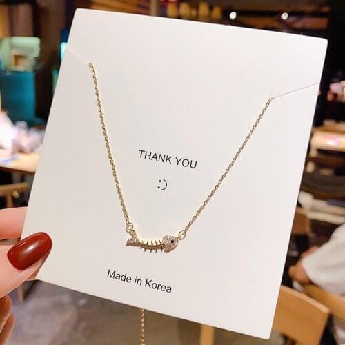 Interesting Personality, Fishbone Temperament, Titanium Steel Clavicle Chain, Simple And Versatile Trend Metal Necklace Female