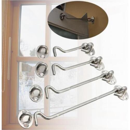 Stainless Steel Cabin Hook And Eye Latch Lock Shed Gate Door Catch Silent Holder