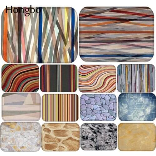 Hongbo Striped Pattern Anti-Slip Floor Texture Crack Carpet Door Mats Doormats Outdoor Kitchen Bathroom Living Room Floor Mat