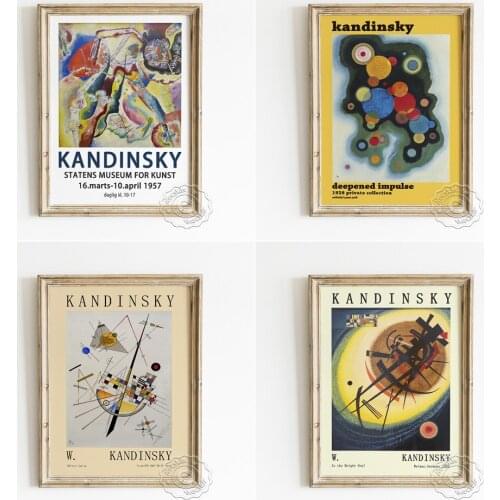 Wassily Kandinsky Suprematism Canvas Painting Poster, Delicate Tension Wall Picture, Painting With Red Spot Home Decor Picture