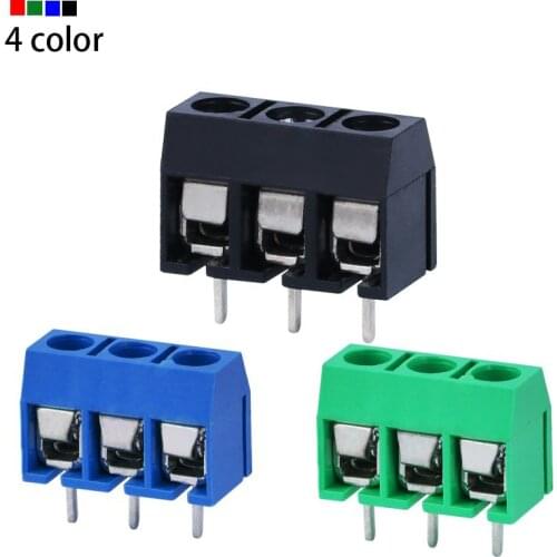 10 PCS KF301- 3P screw 5.0mm terminal block 3 Pin Spliceable pcb terminal block Connector