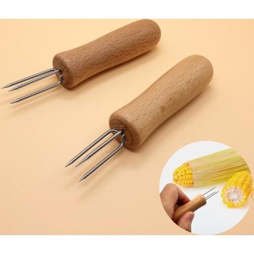 Corn Fork Holder Heat-resistant Stainless Steel Corn Holder Food Forks BBQ Tool for Picnic Camping Barbecue