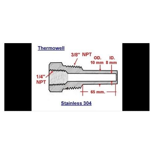 L=65mm Stainless Steel Thermowell Protection Tube