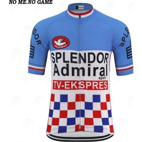 Belgium best pro cycling team 1980 Retro cycling jersey men summer vintage bicycle jersey blue cycling clothing road bike shirt