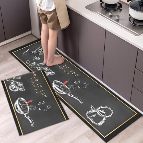 Fashionable Simple Nordic StyleWaterproof Kitchen Floor Mat Household Carpet Long Strip Door Mat Modern Home Decor