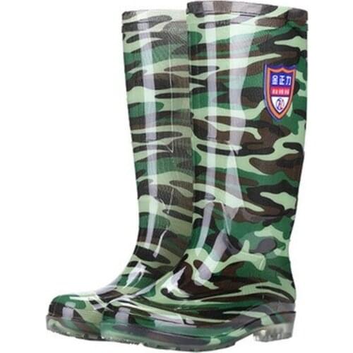 2021 Men Waterproof Rubber Boots Camouflage Tube Large Size Men Transparent Lightweight Anti-Chemica Rain MenS High Water Boots