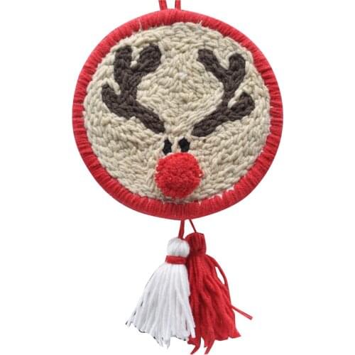 New Christmas DIY Embroidery Starter Kit Xmas Themed Pattern Embroidery Hoop Cotton Thread Needlework Sewing Craft