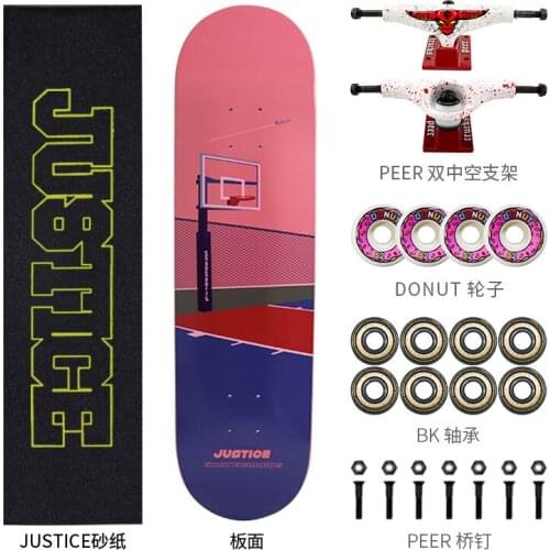 Old School Skateboard 7 Ply Maple Peer 2.0 Truck for Adults Teens Kids Cruising Double Rocker