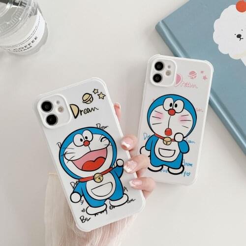 Aborable Cartoon Doraemon Phone Cases for iPhone 12 Pro Max 11 ProMax XS Max XR 7 8 Plus se2 Soft Silicone Cover Shockproof case