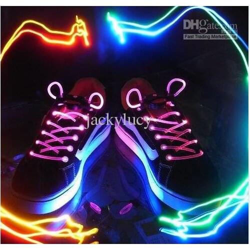Hot selling!!LED Flashing Shoe Lace Fiber Optic Shoelace Luminous Shoe Laces Light Up Shoes lace 10pcs(5pair) free shipping