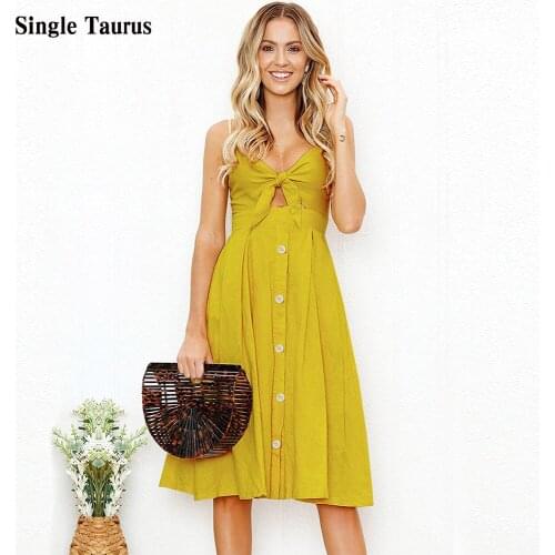Single Taurus Summer Dresses With Buttons