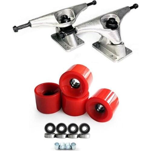 Top!-70X51mm Wheels 78A Aluminum Alloy Bridge Skate Board Bracket CX4 6.25in Skateboard Trucks Kit