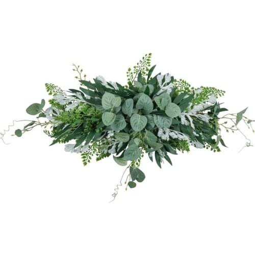 Greenery Swag Artificial Front Door Wreath Hanging Eucalyptus Leaves Garland for Home Window Wall Wedding Arch Decor