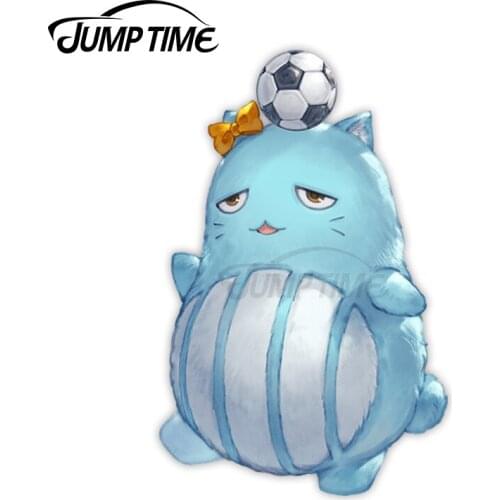 Jump Time 13 x 9.6cm For Granblue Fantasy GBF Blue Striped Creature Car Stickers Cartoon Decal Decals Car Accessories for VAN RV