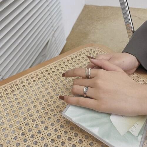 925 Sterling Silver Retro English Letter Ins Hip Hop Street Personality Ring