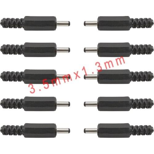 10Pcs 3.5mm*1.3mm DC Powe Socket Connector 3.5mm x 1.3mm Solder Male Plug Mount Adapter