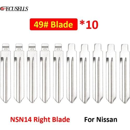 10Pcs/Lot 49# Folding Flip Remote Car Key Blank NO.49 Uncut Blade For Nissan New 2014