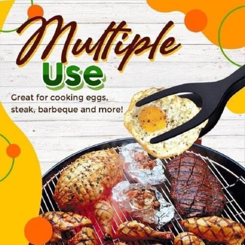 2 In 1 Non-Stick Grip Flip Tongs Fried Bread Egg Tongs Toasted Pancake Egg Clamp Omelet Kitchen Cooking Utensils Accessories