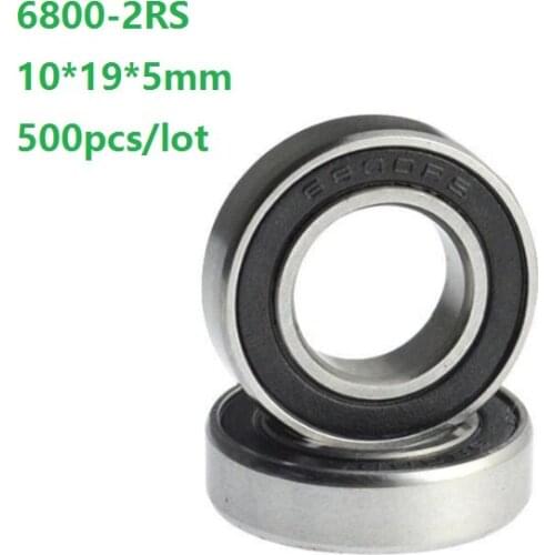 500pcs/lot ABEC-1 6800RS 6800-2RS 6800 2RS 10*19*5mm Deep Groove Ball Bearing Thin Wall Deep Groove Ball bearing 10×19×5mm