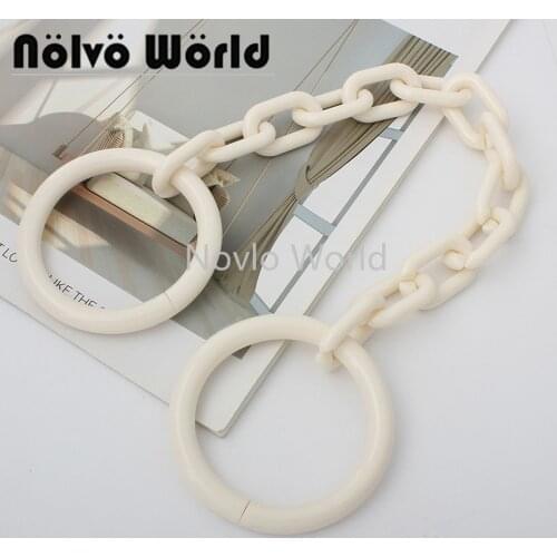 1-5-10pcs 47cm beige color acrylic summer season high fashion elegant bag shoulder chain plastic chains light weight