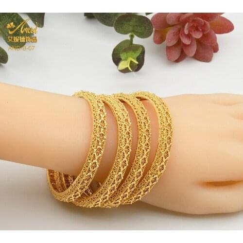 ANIID Bangles For Women Indian Jewelry Gold Bracelets Fashion Designer Wholesale African Brand Luxury Chunky Bracelet