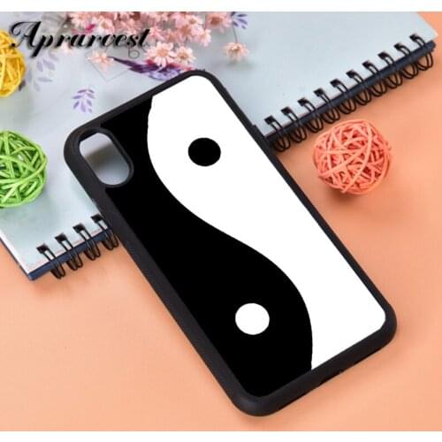 Aprarvest Yin Yang Black White Silicone Rubber Phone Case Cover For iPhone 5 5S SE 6 6S 7 8 PLUS X XS XR MAX 11 PRO