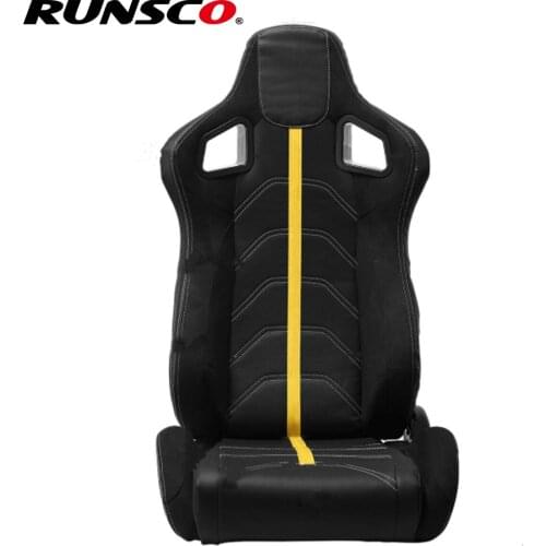 Car Accessories 1Pcs Racing Seats Adjustable Black PVC Leather Recline Bucket Sport Seats