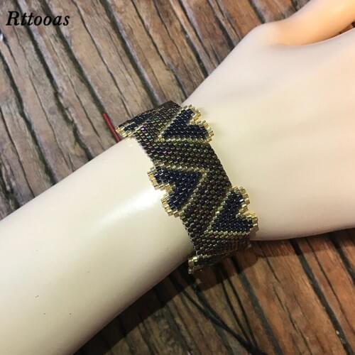 Rttooas Handmade Woven Bracelet MIYUKI Beads Fashion Women Bracelet Girls Heart Love Pulseras Couples Bracelet Gift