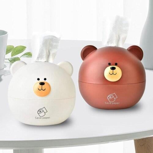 Cute Bear Design Paper Towel Tissue Box Storage Case Car Desktop Napkin Holder