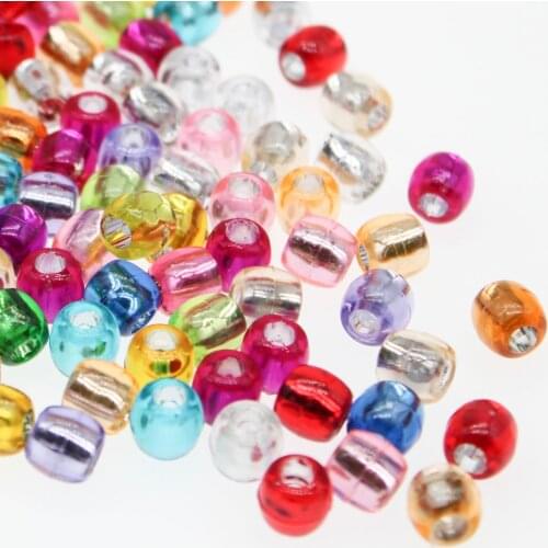 CHONGAI 200Pcs Inside Mixed Colors Acrylic Loose Spacer Barrel DIY Beads For Kids Fashion Jewelry Making 7x8mm