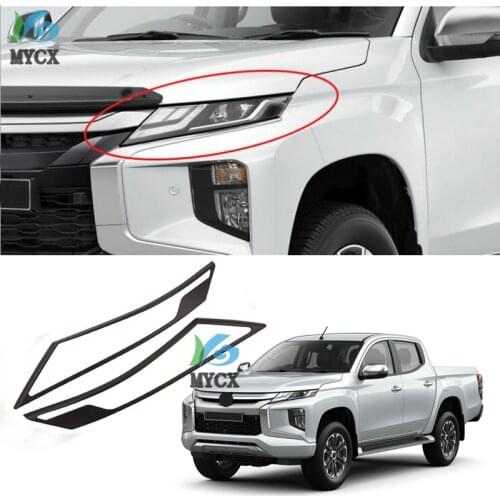 For Mitsubishi L200 Triton 2019 2020 Ram 1200 ABS chrome/carbon fiber Car Accessories Headlights Cover