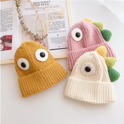 Doitbest 2 to 6 Years old Winter hat for kids beanies Dinosaur animal Beanie Child knit hats warm kid girls Earflap caps