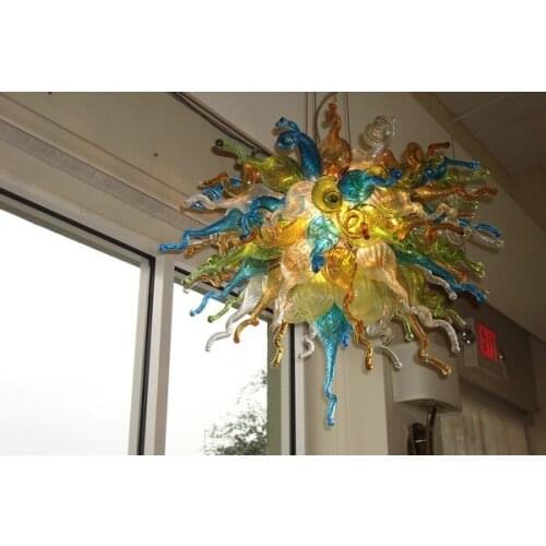 AC LED Elegant Lobby Light Multi Color Crystal Chandelier Unique Color Art Glass Chandelier